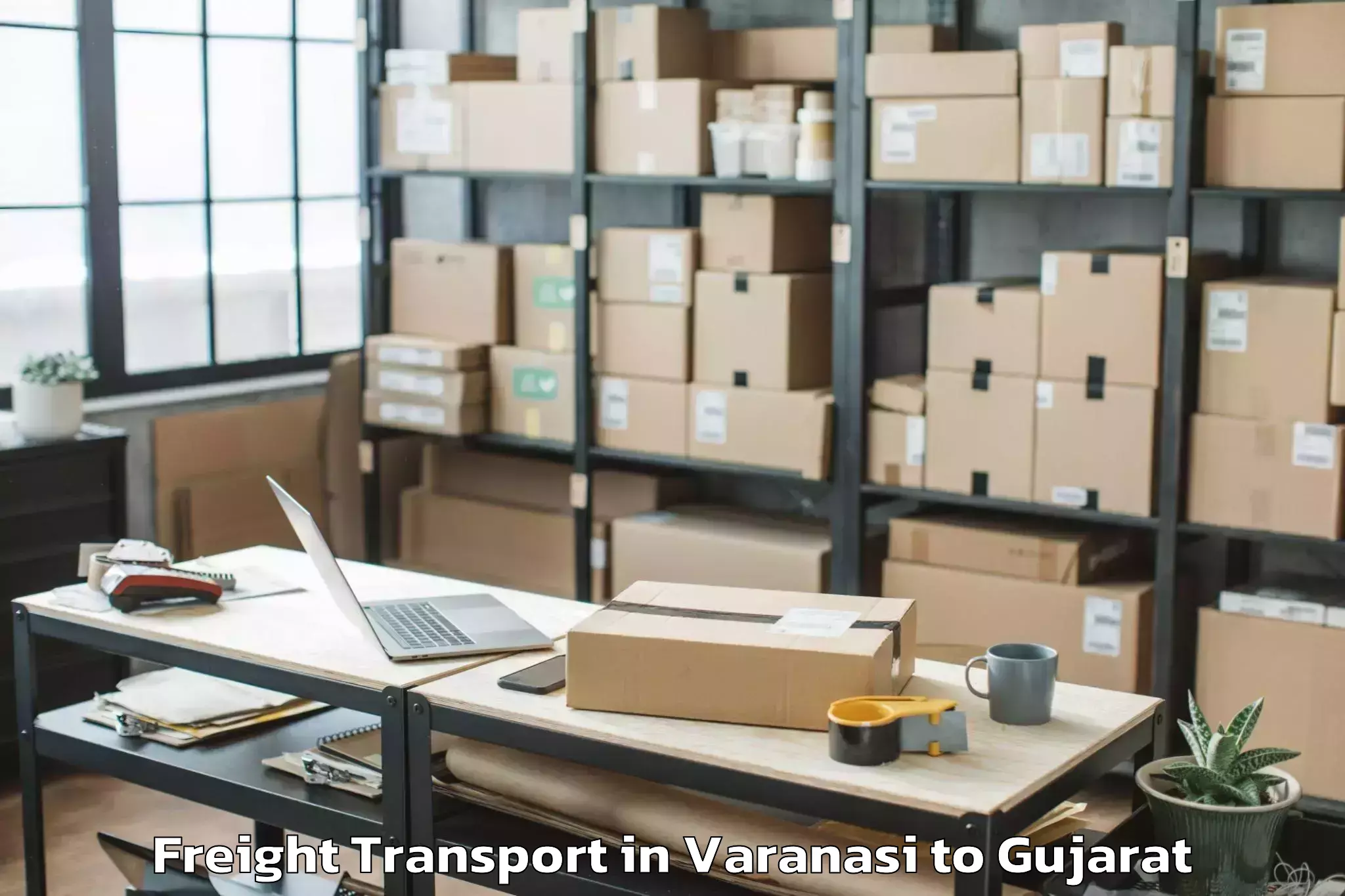 Quality Varanasi to Udhana Freight Transport